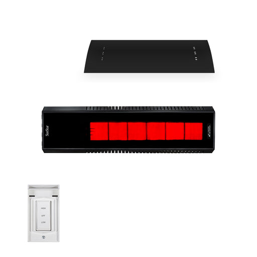 Sunstar Glass Series 50L7 SGL0 50000-34000 BTUs Liquid Propane Radiant Infrared Horizontal Mount Patio Heater in 48 x 11.8 x 9.6 in. - Black Color