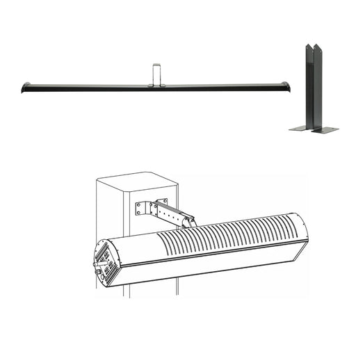 Sunstar Patio Heater Accessory Column Mounting Arm Kit - 7 x 17 x 9 in. - Black Finish
