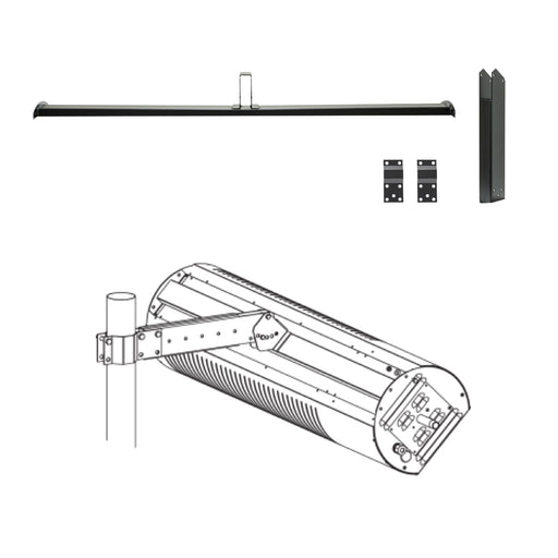 Sunstar Patio Heater Accessory 3 Inches Pole Mounting Arm Kit - 9 x 49 x 9 in. - Black Finish