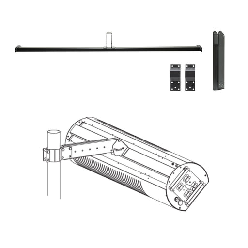 Sunstar Patio Heater Accessory 4 Inches Pole Mounting Arm Kit - 9 x 49 x 9 in. - Black Finish