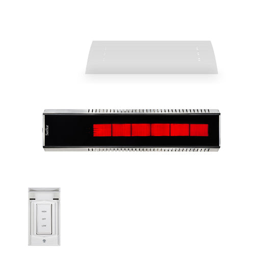 Sunstar Marine Grade Series L7 MGL0 35000-24000 BTUs Liquid Propane Radiant Infrared Horizontal Mount Patio Heater in 48 x 11.8 x 9.6 in. - Stainless Steel Color