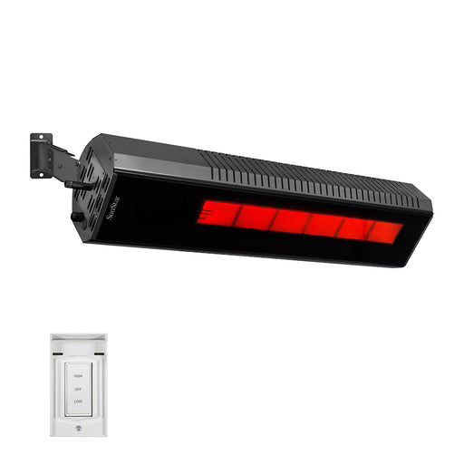 Sunstar Glass Series L7 SGL1560 35000-24000 BTUs Liquid Propane Radiant Infrared Angled Mount Patio Heater in 48 x 11.8 x 9.6 in. - Black Color